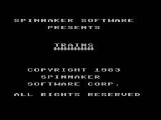 Trains title screen for Commodore 64